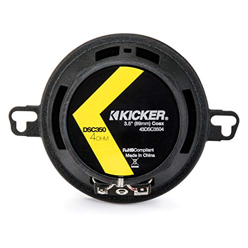 Kicker DSC350 3.5-Inch (89mm) Coaxial Speakers, 4-Ohm (Pair)