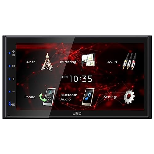 JVC KW-M180BT Bluetooth Car Stereo Receiver with USB Port – 6.75' Touchscreen Display - AM/FM Radio - MP3 Player Double DIN – 13-Band EQ