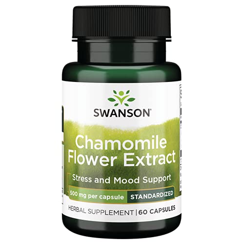 Swanson Chamomile Flower Extract 500 Milligrams Standardized to 1.2% Apigenin 6 mg per Capsule 60 Capsules
