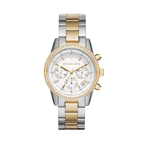 Michael Kors Ritz Chronograph Two-Tone Stainless Steel Women's Watch (Model: MK6474)