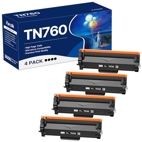TN760 Toner Cartridge Replacement for Brother TN 760 TN-760 TN730 TN-730 High Yield Compatible with DCP-L2550DW HL-L2350DW HL-L2370DW HL-L2370DWXL HL-L2395DW MFC-L2710DW Printer (4 Black)