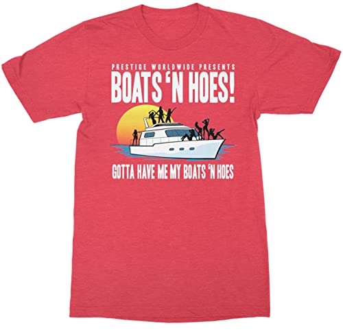 Step Brothers Movie Prestige Worldwide Presents Boats N Hoes Adult T-Shirt Tee Red