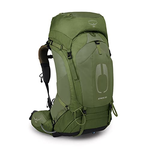 Osprey Atmos AG 50L Men's Backpacking Backpack, Mythical Green, S/M