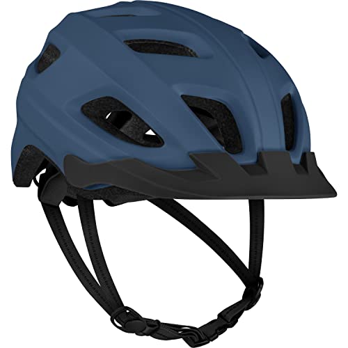 Retrospec Lennon Bike Helmet with LED Safety Light Adjustable Dial & Removable Visor - Adjustable Bicycle Helmet for Adult Men & Women - Matte Navy One Size