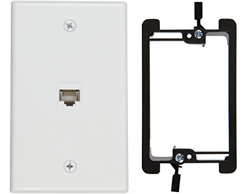 BUYER'S POINT Cat6 Female-to-Female Wall Plate | UL Listed, 1 Port with an Easy Install Low Voltage Mounting Bracket, Perfect for High Speed Data Connection at Work or Home (White) — 1 Pack