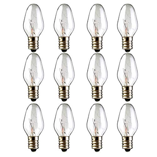 Snnalosses 15 Watt Nightlight Bulbs for Wax Warmers -Salt Lamp Bulbs- 15 Watt Light Bulbs for Scentsy Plug-in Warmer, Candle Warmer & Himalayan Salt Lamp - Warm White, 12 Pack