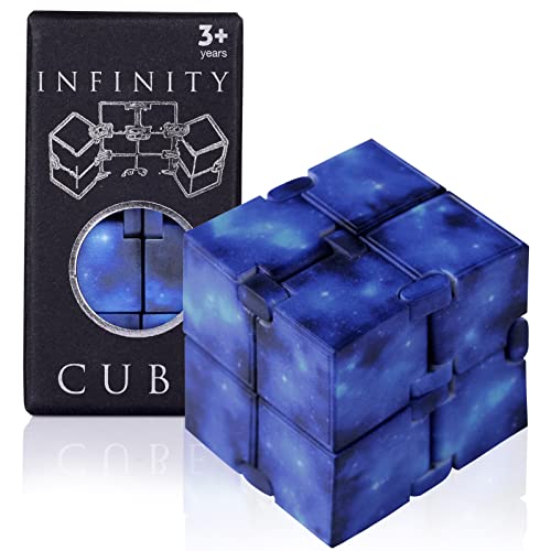 Infinity Cube Toy Fidget Galaxy, Fidget Sensory Cube Toy for Kids and Adults for Stress Relief and Anti-Anxiety, Mini Gadget for Boys and Girls with Autism, ADD, and ADHD, Cool Handheld Desk Toy