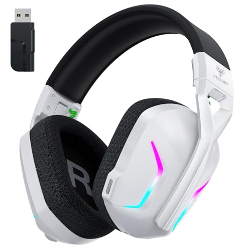 WESEARY 7.1 Wireless Gaming Headphones for PS5, 2.4GHz USB Gaming Headset with Microphone for PC, PS4, PS5, Switch, Mac, Bluetooth 5.4, Stereo Sound, 50Hr Battery, Cool RGB, Ergonomic Design