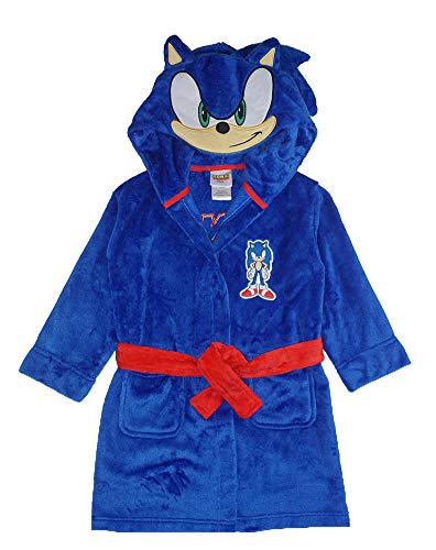 Sonic The Hedgehog Boy's Costume Plush Fleece Robe, Sonic Blue, 8