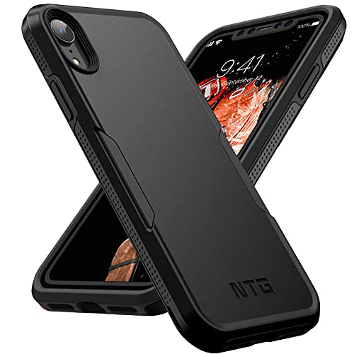 NTG [1st Generation Designed for iPhone XR Case, Heavy-Duty Tough Rugged Lightweight Slim Shockproof Protective Case for iPhone XR 6.1 inch, Black