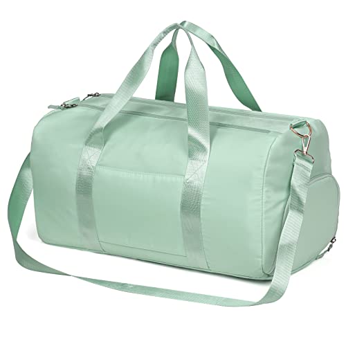 MABROUC Duffle Bag For Women, Sports Duffel Bag for Gym with Wet Pocket & Shoe Compartment, Overnight Weekender Travel Bag(green)