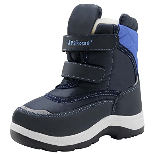 Apakowa New Kid's Boys Winter Snow Boots (Toddler/Little Kid) (5 M US Toddler, Blue2)