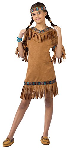 Fun World Native American Costume, Medium 8-10, Brown