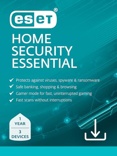 ESET Home Security Essential | Antivirus | 2024 Edition | 3 Devices | 1 Year | Parental Control | Privacy | IOT Protection | Ransomware | Digital Download [PC/Mac/Android/Linux]