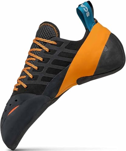 SCARPA Instinct Lace Rock Climbing Shoes for Sport Climbing and Bouldering - Black/Orange - 10-10.5