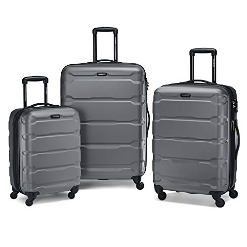 Samsonite Omni PC Hardside Expandable Luggage with Spinner Wheels, 3-Piece Set (20/24/28), Charcoal