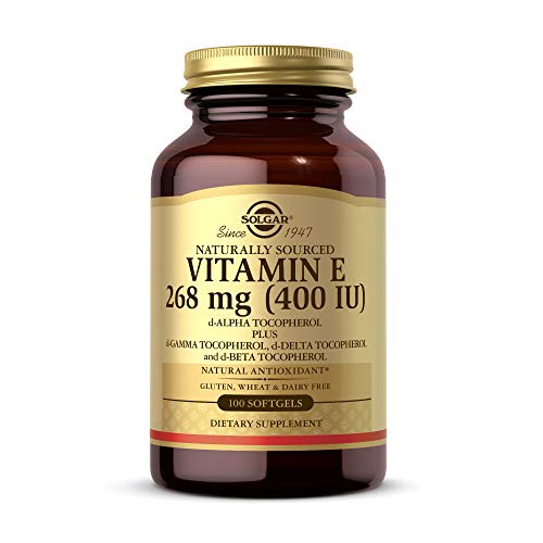Solgar Vitamin E 268 MG (400 IU) (d-Alpha Tocopherol & Mixed Tocopherols), 100 Softgels - Supports Immune System & Skin Nutrition - Natural Antioxidant - Gluten Free, Dairy Free - 100 Servings