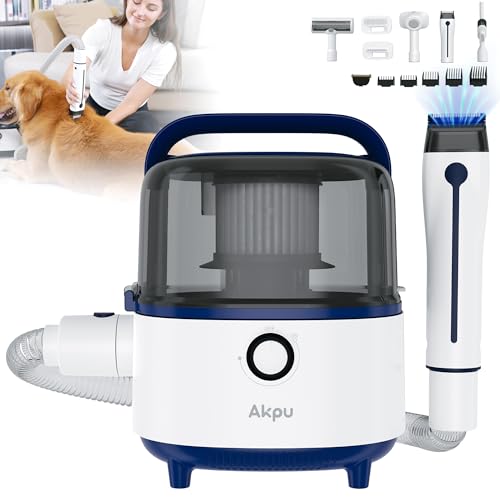 【Updated】Dog Grooming Kit Vacuum Suction 99% Pet Hair, 15Kpa Pet Grooming Kit Vacuum 3L Capacity, Dog Vacuum For Shedding Grooming With Low Noise, 6 Pet Grooming Tools, Stepless Shifting Function