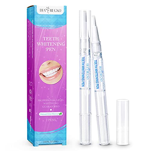 DIAREGNO Teeth Whitening Pen (2 Pens) - 20+ Uses, Effective ＆ Painless, No Sensitivity - Beautiful White Smile - Natural Mint Flavor