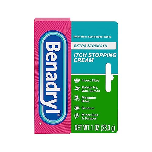 Benadryl Extra Strength Anti-Itch Topical Cream with 2% Diphenhydramine HCI for Itch Relief of Outdoor Itches Associated with Poison Ivy, Insect Bites & More, 1 fl oz