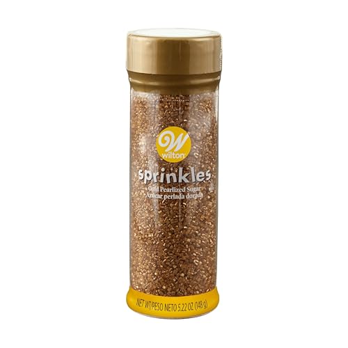 Wilton Gold Pearlized Sugar Sprinkles, Gold Sprinkles for Cookie & Cake Decorating 5.22 Oz.