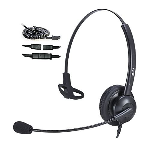 MKJ Cisco Headset Noise Canceling Wired Headphones with Microphone Corded RJ9 Telephone Headset for Cisco Office Phones CP-7821 7940 7942G 7945G 7961G 7962G 7965G 7971G 7975G 8865 9951
