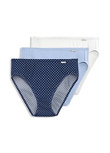 Jockey Women's Underwear Supersoft French Cut - 3 Pack, Nautical Blue Dot/Powder Blue/White, 7