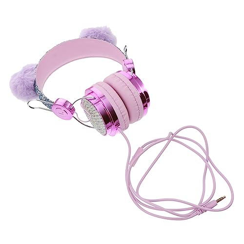 Homoyoyo Headphones Headset Cat Ear Headset Headset with Microphone Over Ear Headphone Over on Ear Headset Wire Headphone Light up Headset Child Universal Abs