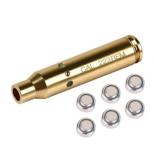 MidTen Bore Sight Cal Red Dot Boresighter for 223 5.56mm Rem Gauge with Two Sets of Batteries