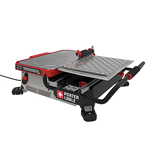 PORTER-CABLE Tile Saw, Wet Saw with 7-inch Cutting Capacity and On-Board Cutting Guide (PCE980)