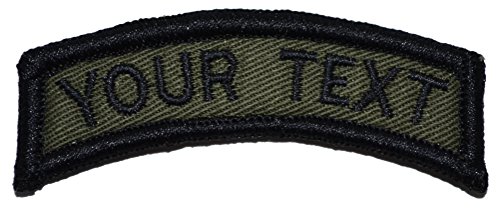 Custom Text Tab Patch with Hook Fastener Patch (Olive Drab/OD)
