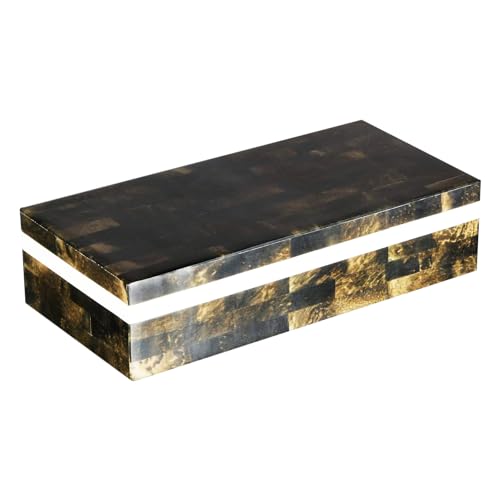 Handicrafts Home Collection, Storage Organizer Decorative Box Multipurpose Gift - Black White 10x4x2.5 inch