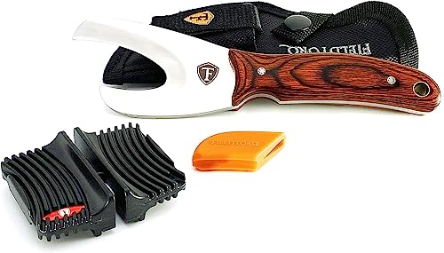 FIELDTORQ Super Tool | 4-in-1 Field Dressing Kit with Sheath & Sharpener | Skinning Knife for Hunting | Gut Hook Knife | Deer Hunting Knife Set