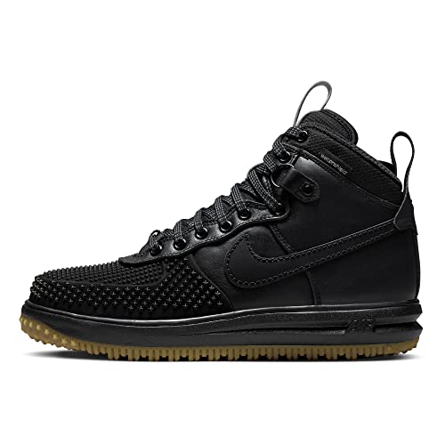 Nike Mens Lunar Force 1 Duckboot Black/Black/Metallic Silver/An Boot 9.5 Men US