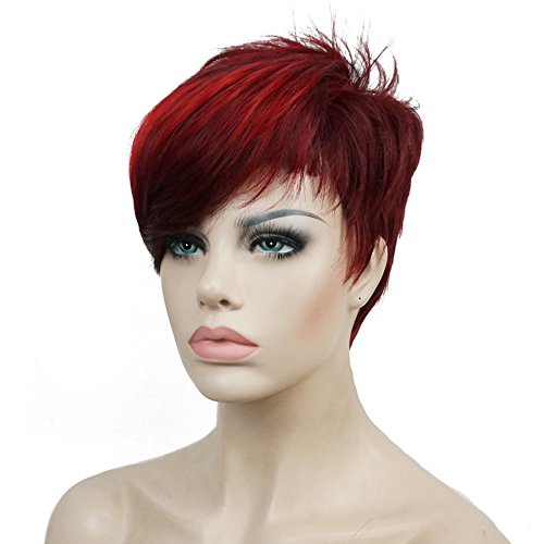 Lydell Short Asymmetry Side Bang Straight Wig Full Synthetic Wigs 6 inches