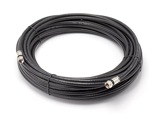 THE CIMPLE CO 100' Feet, Black RG6 Coaxial Cable (Coax Cable) with Weather Proof Connectors, F81 / RF, Digital Coax - AV, Cable TV, Antenna, and Satellite, CL2 Rated, 100 Foot