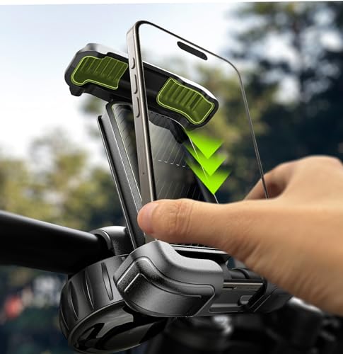 LISEN Motorcycle Phone Mount, 2024 Upgrade Bike Phone Holder [Ultra Stable], Bicycle Phone Mount Handlebar Cell Phone Clamp for Scooter, Compatible with iPhone 15 Pro Max Samsung All Phones 4.7-7'