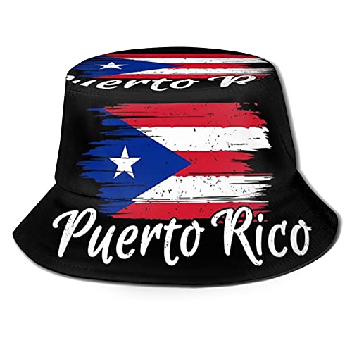 Unisex Puerto Rico Flag Bucket Hat Summer Outdoor Fisherman Cap Fun Boys Girls