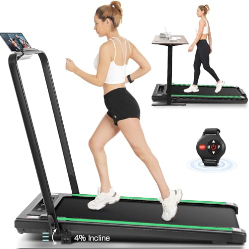 ANCHEER Treadmills, 3 in 1 Folding Treadmill with Incline, Walking Pad Treadmill Under Desk for Home Office, Portable Treadmill with Remote Control, Quiet and Powerful, Installation-Free