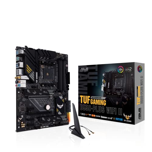 ASUS TUF Gaming B550-PLUS WiFi II AMD AM4 (3rd Gen Ryzen) ATX Motherboard (PCIe 4.0, 6, 2.5Gb LAN, BIOS Flashback, USB 3.2 2, Addressable 2 RGB Header and Aura Sync)