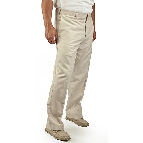 Cubavera Men's Linen And Cotton Herringbone Textured Pants (Waist Size 30 - 54 Big & Tall), Natural Linen, 34W x 34L