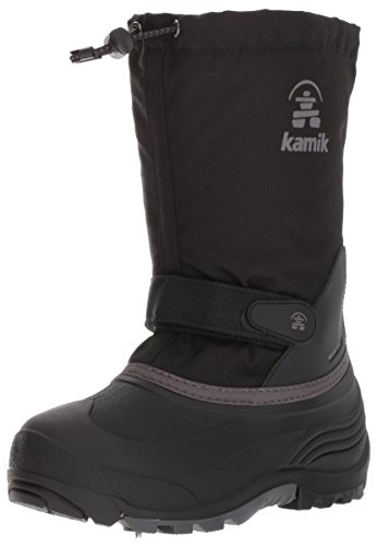 Kamik Girl's Waterbug5 Snow Boot, Black/Charcoal, 7 Medium US Big Kid