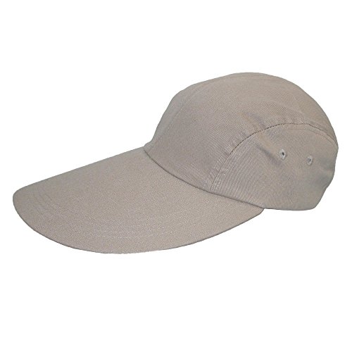 CTM Long Bill Baseball Cap with Extended 5 Inch Visor color Khaki one size