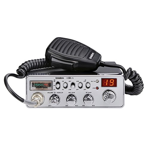Uniden PC68LTX 40-Channel CB Radio with PA/CB Switch, RF Gain and Mic Gain Control, Analog S/RF Meter, Instant Channel 9, Automatic Noise Limiter, and Hi-Cut Switch,Silver