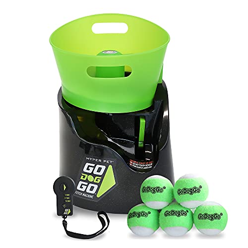 Hyper Pet GoDogGo Fetch Automatic Machine Dog Ball Launcher for Dogs With Five 2.5' Balls for Breeds 20-60 Pounds