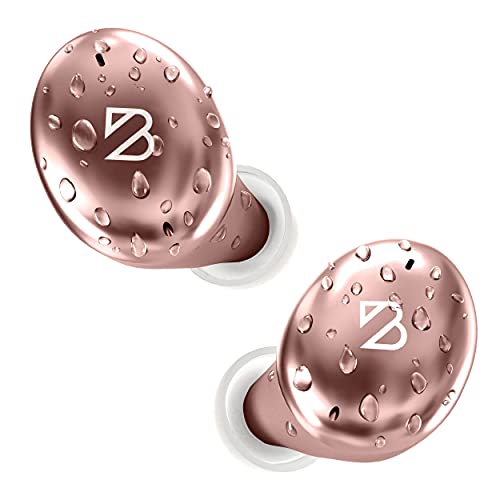Tempo 30 Wireless Earbuds for Small Ears with Premium Sound, Comfortable Bluetooth Ear Buds for Women and Men, Rose Gold Pink Earphones for Small Ear Canals with Mic, Sweatproof, Long Battery, Bass