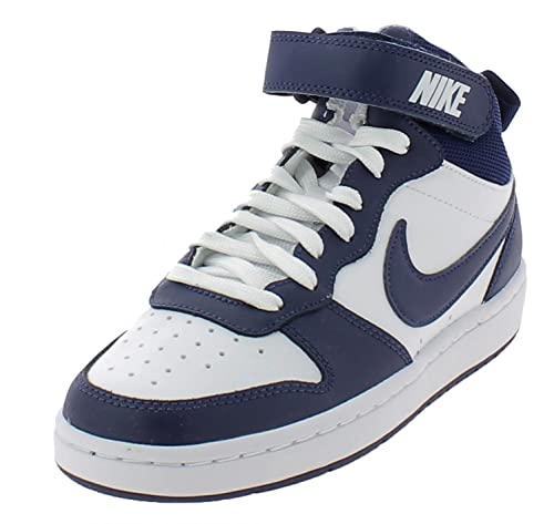 Nike Boy's Court Borough Mid 2 (Big Kid) White/Blue Void/Signal Blue 7 Big Kid M