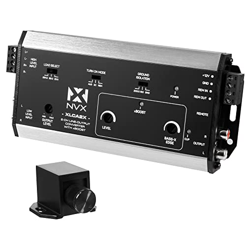 NVX XLCA2X X-Series PRO 2-Channel Line Out Converter Digital Bass Enhancer with xBOOST, Impedance Matching, and Remote Level Control