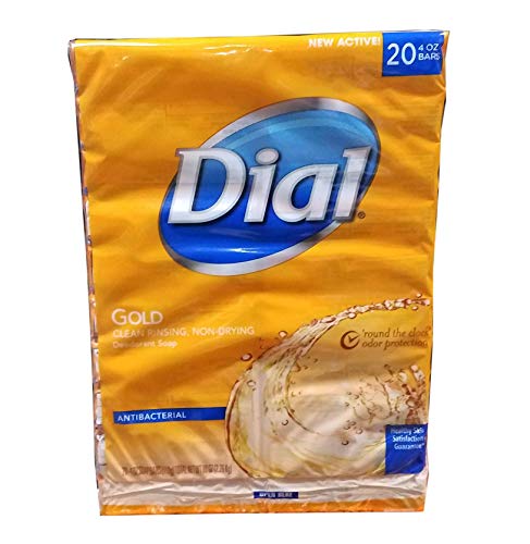 Dial Antibacterial Deodorant Gold Bar Soap, 4 Ounce (Pack of 20) Net Wt 5.LBS