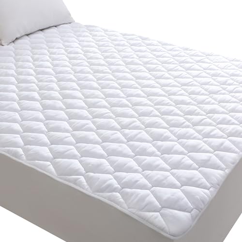 Lunsing Queen Mattress Protector, Waterproof Breathable Noiseless Queen Mattress Pad with Deep Pocket for 6-18 inches Mattress, White
